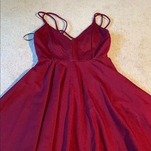 Burgandy dress with strap detailing
